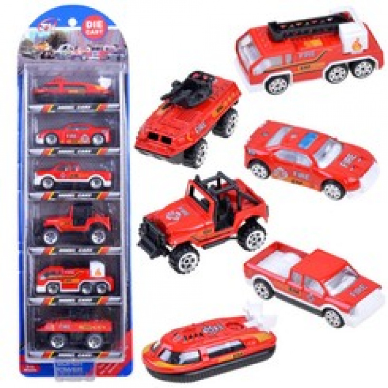 Feuerwehrauto-Set 6tlg. aus Metall ZA3505