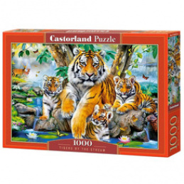 Puzzle 1000-elementów Tigers by the Stream C-104413-2 uniwersalny
