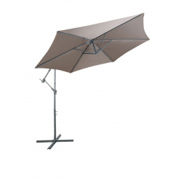 Linder Exclusiv Garten-Sonnenschirm,Ampelschirm MC2058  Ø  300 cm mit Kurbel zum Öffnen und Schließen,Sonnenschutz,Gartenschirm,UV Schutz - bis UPF 50+,für Garten,Terrasse,taupe