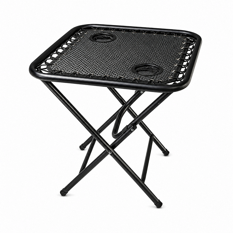 Aga Campingtisch MR52TB – Klapptisch 50x50x50 cm mit 2 Getränkehaltern – faltbar, stabil & wetterfest – kompakt für Camping & Reisen