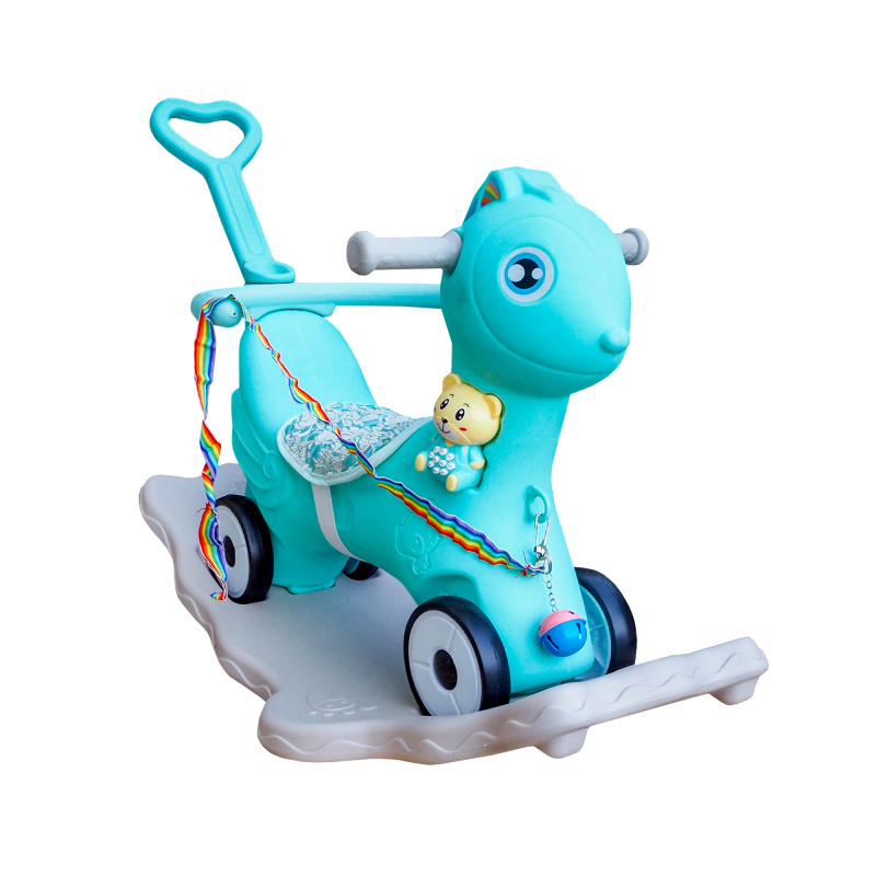 Aga4Kids Kunststoff-Schaukelpferd 2-in-1 DS3803 Blau