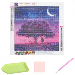 Aga Set aus Rautenstickerei mit Mosaik 5D mit Baummotiv