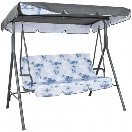Aga MAJKA Hollywoodschaukel Tree Grau, Gartenschaukel 200 kg belastbar, 3-Sitzer mit Dach & Sitzauflage, Hängeschaukel, Schaukelbank für Garten - Terrasse