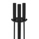 Kaminbesteck, 4-teilige Kamingarnitur mit Schaufel, Besen, Schürhaken & Halter, Ofenbesteck modern, schwarz