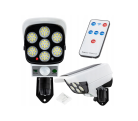 Solar Kamera-Attrappe 2in1 mit Bewegungsmelder 20W