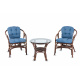 Aga Rattan-Garnitur SITA Choco Blau