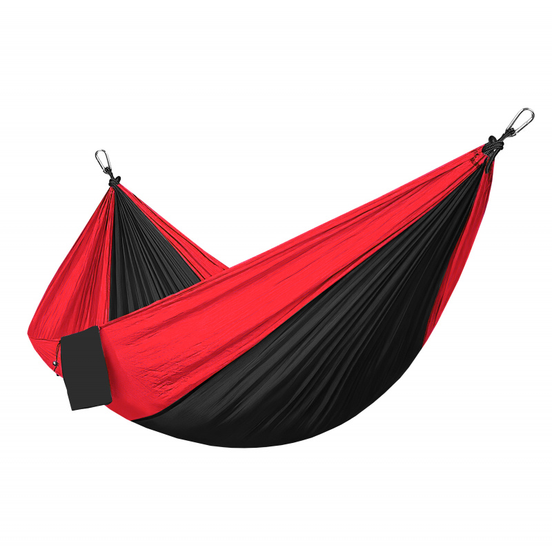 Aga Outdoor-Hängematte 270 X 140 cm Camping-Hängematte Reise-Hängematte Schwarz / Rot