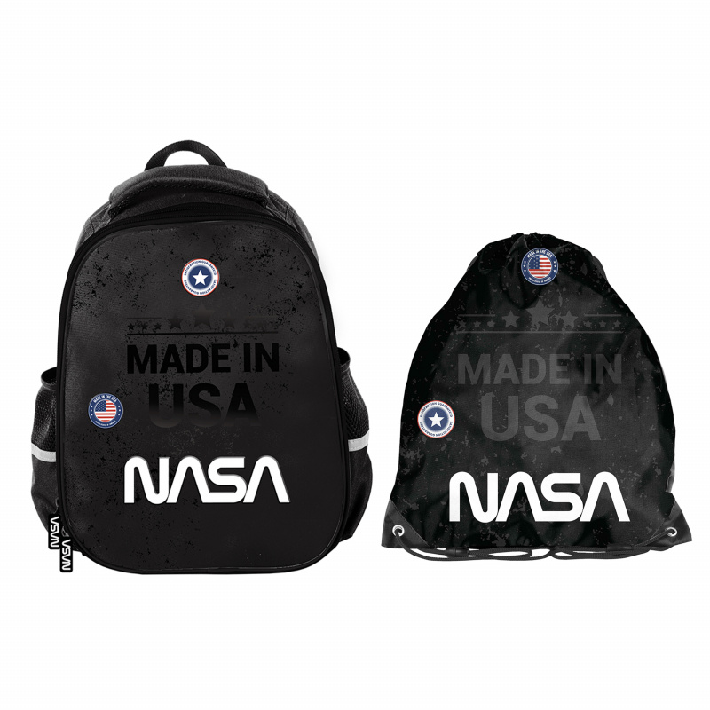 Paso Schulset Doppelkammer-Rucksack mit Turnbeutel Nasa