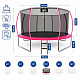Aga SPORT EXCLUSIVE Trampolin 366 cm 12 ft Rosa, Kindertrampolin, Gartentrampolin mit Sicherheitsnetz + Sicherheitsnetz + Leiter