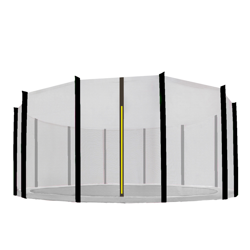 Aga-Sicherheitsnetz für Trampolin 488 cm für 12 Stangen Schwarzes Netz / Schwarz