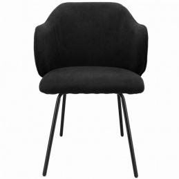 Krzesło sztruksowe DALIA nowoczesne - czarne Krzesło sztruksowe DALIA nowoczesne - czarne