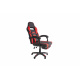 Aga Spielstuhl,Bürostuhl,Drehbarer Spielstuhl, Gamingstuhl, Racing Schreibtischstuhl, Chefsessel mit Fußstütze Schwarz - Rot