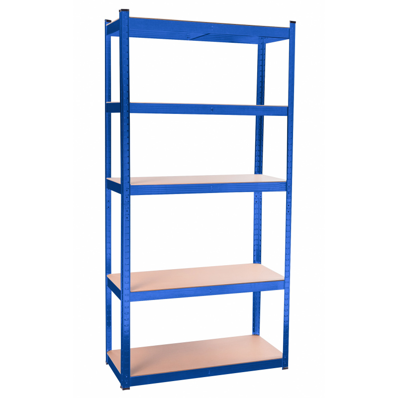 Aga Steckregal, Werkstattregal,Schwerlastregal, Lagerregal, Metallregal 180x90x40 cm, 5 Böden, raglast gesamt 375 kg Blau