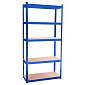 Aga Steckregal, Werkstattregal,Schwerlastregal, Lagerregal, Metallregal 180x90x40 cm, 5 Böden, raglast gesamt 375 kg Blau