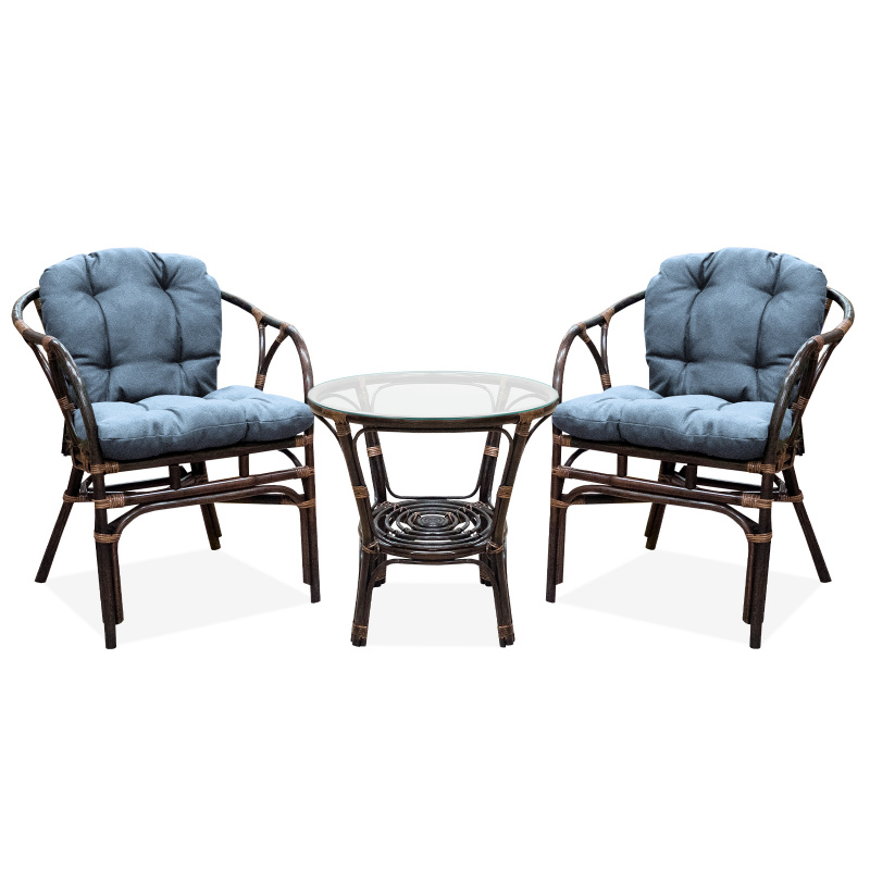 Aga Rattangarnitur SITA Dunkelbraun/Grau