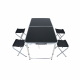 Linder Exclusiv Camping Set - Klappbarer Campingtisch - 4 Hocker - Schwarz - Koffertisch - klappbar - höhenverstellbar - kompakt & wetterfest