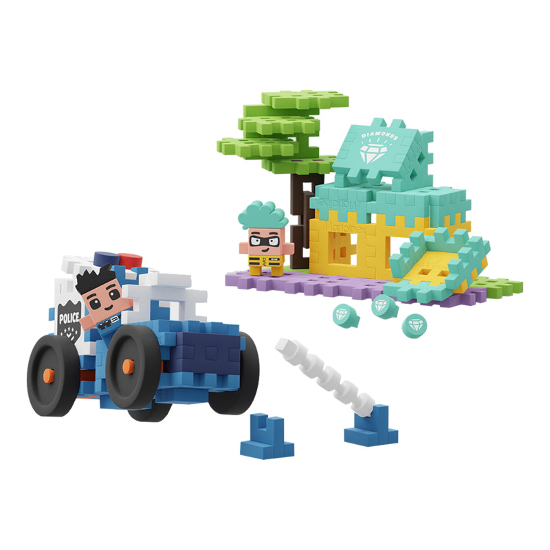 Marioinex Mini-Waffel Polizeiauto und Schmuckgeschäft 80 Szt.