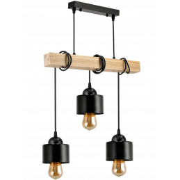 Závěsné stropní svítidlo LED dřevěný trám 3xE27 loft cup