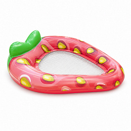 Aga Aufblasbares Schwimmender Bett, Luftmatratze 145x80 cm Erdbeere