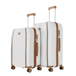 Aga Travel Kofferset 2 Teilig Hartschale - Koffer & Trolleys Set - Koffer Set 2 - Reisekoffer Set 2 Teilig - Hartschalenkoffer Set 2 Teilig - 2 Teiliges Trolley Set MR4670 Weiß