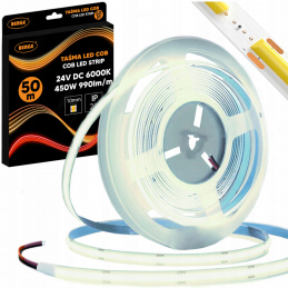 LED pásek COB Neon 24V - 480D - 9W/m - IP20 - 990lm - 50m - studená barva