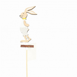 Zajączek drewniany na piku wielkanocny