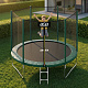 Aga SPORT TOP Trampolin, 244 cm 8 ft Dunkelgrün, Kindertrampolin, Gartentrampolin mit Sicherheitsnetz + Sicherheitsnetz + Leiter