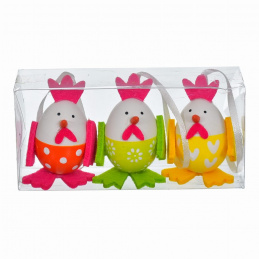 Kurczaki do powieszenia 3 kolorowe wielkanocne