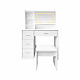 Aga Schminktisch mit Spiegel und LED-Beleuchtung + Hocker MRDT30 Weiß