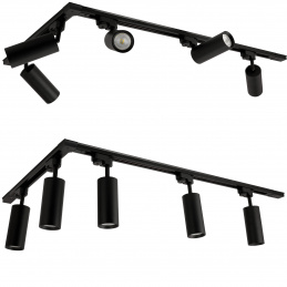 Sada kolejnice 2m + 1m + 5x svítidlo GU10 černá