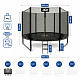 Aga SPORT PRO Trampolin 305 cm 10 ft Schwarz, Kindertrampolin, Gartentrampolin mit Sicherheitsnetz + Sicherheitsnetz + Leiter