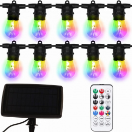 Girlanda solarna 10 m - 10 diod LED kolorowe RGB