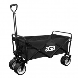Aga Bollerwagen Gartenwagen faltbar mit Griff & Getränkehaltern bis 100 kg, Handwagen Outdoor MR 4611 Black