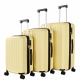 Aga Travel Koffer Set 3 teilig Größen L/M/S, Gepäck: ABS Hartschalen Trolleys mit TSA Kombinationsschloss MR4668 Beige