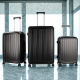 Aga Travel Kofferset 3-teilig MR4668 – ABS+PC Hartschalenkoffer, Doppelrädern, Teleskopgriff, leicht, robust, TSA-Schloss, 360° Rollen, Trolley, Handgepäck 33/63/93L, Schwarz