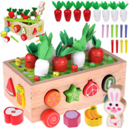 Sorter Montessori drewniany wózek złap robaczka marchewki układanka ZA5903 uniwersalny