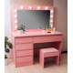 Aga Schminktisch mit Spiegel und Beleuchtung Rosa