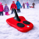 Aga Kinder Schlitten DS490 Rot, Stabile Bob-Kinderschlitten aus Kunststoff, stabiler Griff, schöne und hochwertige Schneeschlitten, Bobs für Kinder