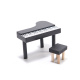 Aga MDF Holzpuppenhaus + Möbel 78cm schwarz LED