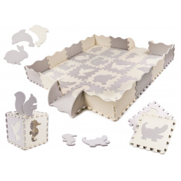 Aga Schaumstoffmatte / Laufstall für Kinder 36St. grau-ecru