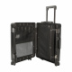 Handgepäck, Aluminium Koffer MR4678 Schwarz, Teleskopgriff, TSA, 4 Rollen, Aluminium Hartschale