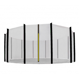 Aga-Sicherheitsnetz für Trampolin 400 cm für 12 Stangen Schwarzes Netz / Schwarz