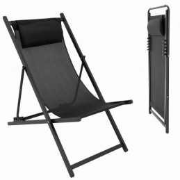 Leżak ogrodowy z regulowanym oparciem - składany Leżak ogrodowy z regulowanym oparciem - składany