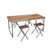 Aga Camping Set – Faltbarer Campingtisch mit 4 Hockern – höhenverstellbar –  kompakt & wetterfest - Aluminium – Koffertisch für 4 Personen - Braun