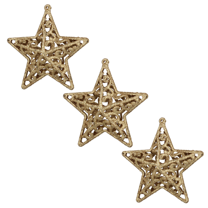 Aga Weihnachtsschmuck-Set 3 Stück Goldene Weihnachtssterne