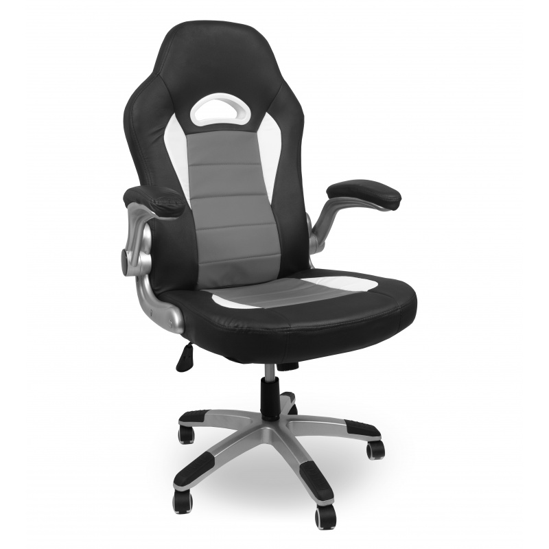 Aga Spielstuhl,Bürostuhl,Drehbarer Spielstuhl, Gamingstuhl, Racing Schreibtischstuhl, Chefsessel Schwarz - Grau