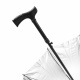 Aga Regenschirm, Klappschirm mit Automatik-Öffnung, 2in1 95 cm Schwarz, Stockschirm