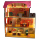 Aga MDF Holzpuppenhaus + Möbel 70cm rosa LED