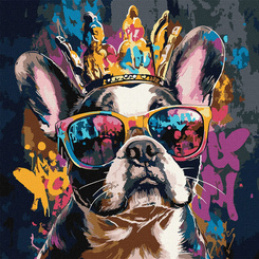 Malowanie po numerach 40 x 40 cm KHO6706 Jasny buldog AP0097 uniwersalny