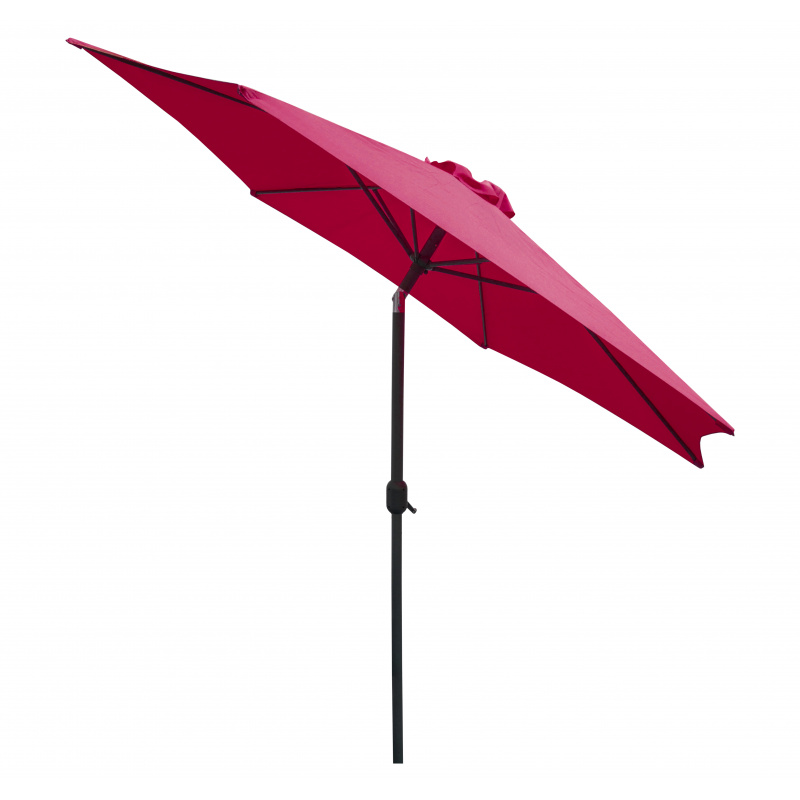 Linder Exclusiv Kippbarer Sonnenschirm, Gartenschirm Ø 250 cm,mit Kurbelmechanismus, Rot